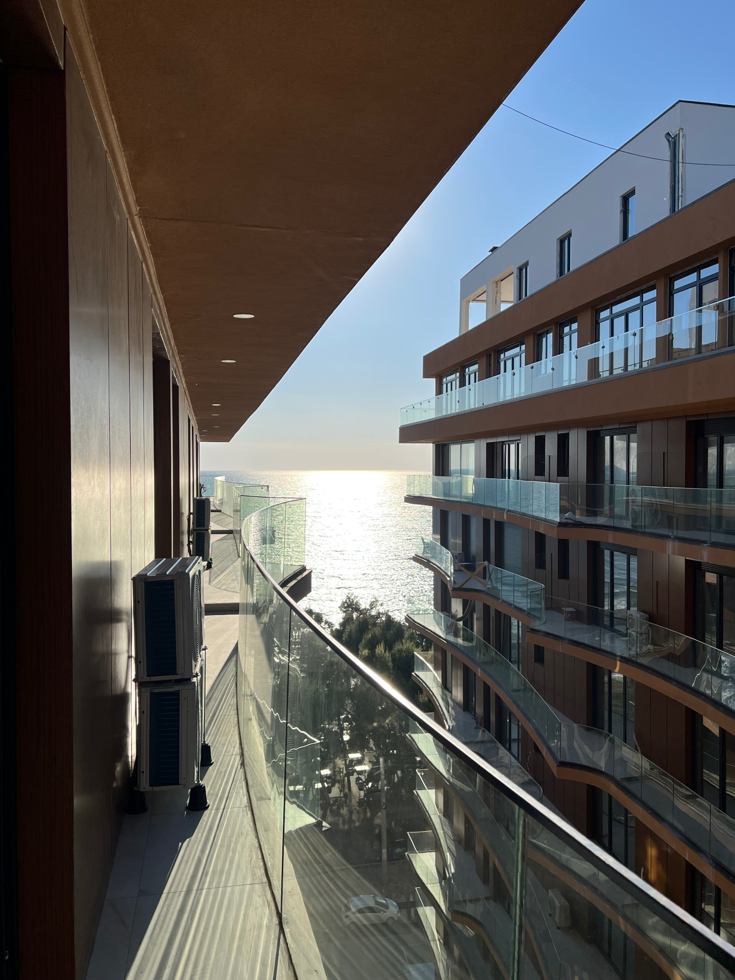 Sea view from RoyalBay Apartments balcony in Shëngjin